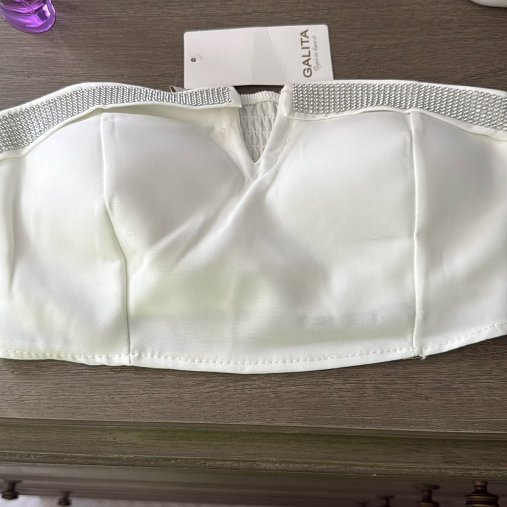 Galita White Sparkle Crop Top